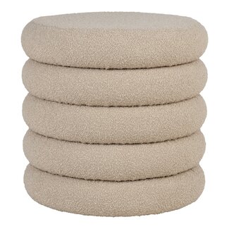 House Nordic Brooklyn Pouf mit Aufbewahrung, beige, Ø44 cm