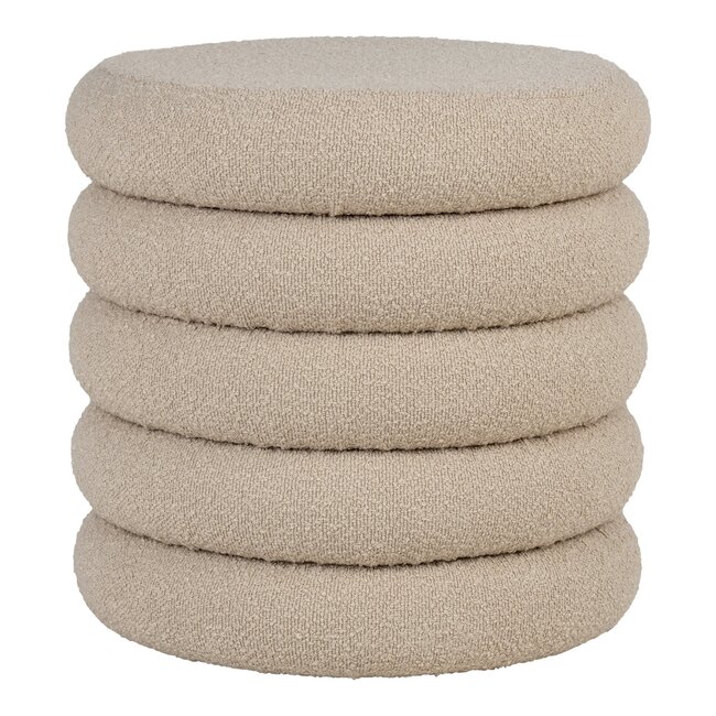 Brooklyn Pouf mit Aufbewahrung, beige, Ø44 cm