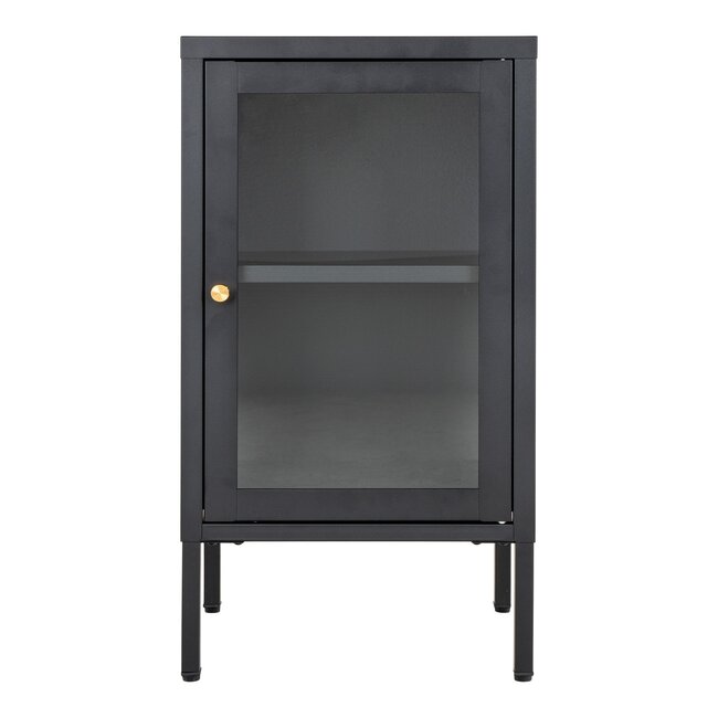 Dalby Schrank, Stahl, 1 Glastür, schwarz 38x35x70 cm