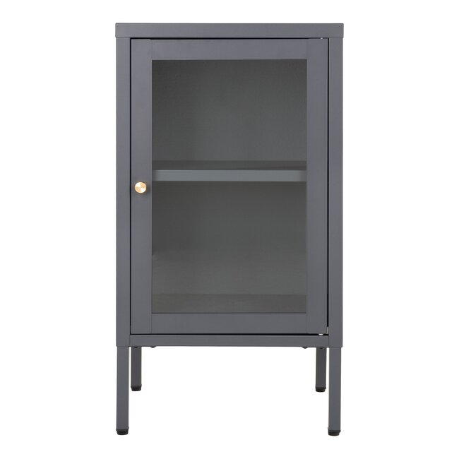 Dalby Schrank, Stahl, 1 Glastür, grau 38x35x70 cm