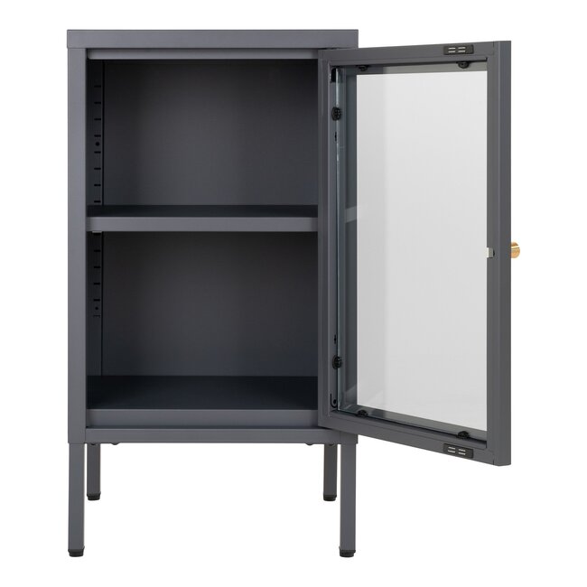 Dalby Schrank, Stahl, 1 Glastür, grau 38x35x70 cm