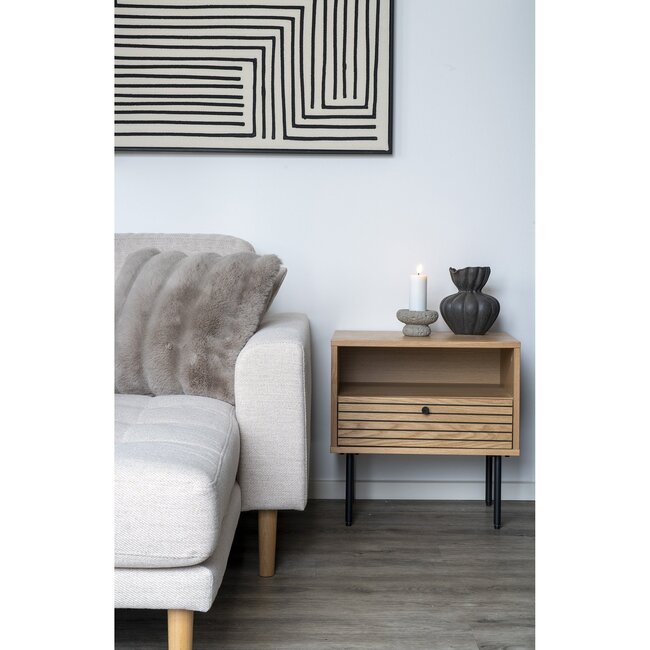 Galena Kissen, Kunstfell, beige 45x45 cm