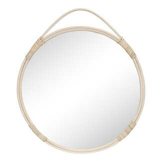 House Nordic Malo Spiegel mit Rattankante, natur, rund, ø50 cm