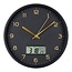 Amiens Wanduhr mit Digitalanzeige, Kunststoff, schwarz, geräuschloses Uhrwerk ø25 cm
