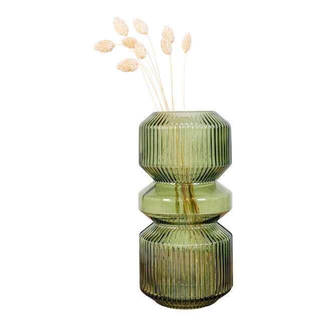 Vase - Glas, grün, ø12x25 cm
