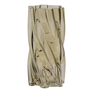 House Nordic Vase - mundgeblasenes Glas, rauchgrün, ø12,5x25 cm