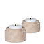 Teelichthalter - Travertin, natur, 2er Set