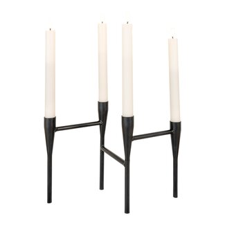 House Nordic Kerzenständer - Metall, schwarz, 15x28x21 cm