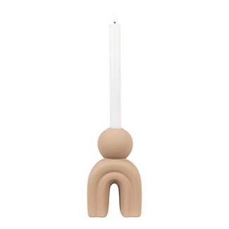 House Nordic Kerzenständer - Keramik, braun, 10,5x6,5x17 cm