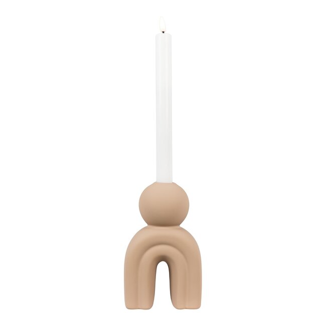 Kerzenständer - Keramik, braun, 10,5x6,5x17 cm