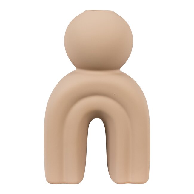 Kerzenständer - Keramik, braun, 10,5x6,5x17 cm