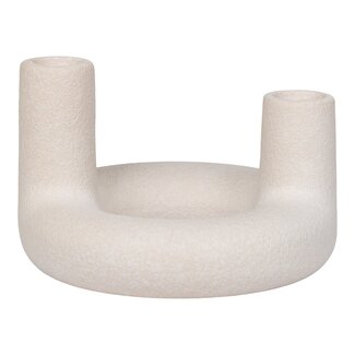 House Nordic Kerzenständer - Keramik, beige, ø13x8,5 cm