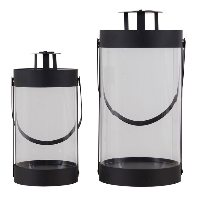 2er-Set Bondi Lanterns - Stahl/Glas, schwarz