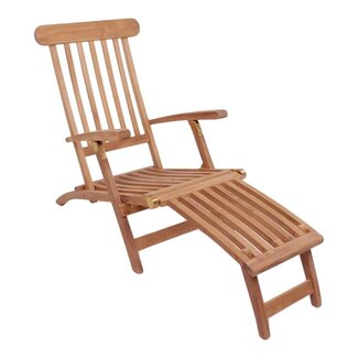 House Nordic Arrecife Liegestuhl aus Teak mit verstellbarer Rückenlehne, natur