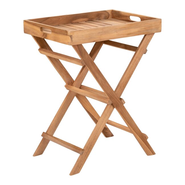 Ronda Tabletttisch, Teakholz, natur, 29x39x49,5 cm