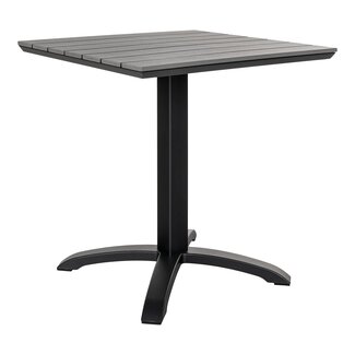 House Nordic Chicago Bistrotisch, Tischplatte in grauem Nonwood, schwarze Beine 70x70x72 cm