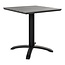 Chicago Bistrotisch, Tischplatte in grauem Nonwood, schwarze Beine 70x70x72 cm