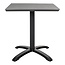 Chicago Bistrotisch, Tischplatte in grauem Nonwood, schwarze Beine 70x70x72 cm
