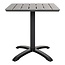 Chicago Bistrotisch, Tischplatte in grauem Nonwood, schwarze Beine 70x70x72 cm