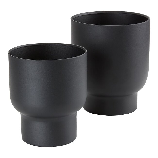 2er-Set Fulda Blumentöpfe Metall, schwarz