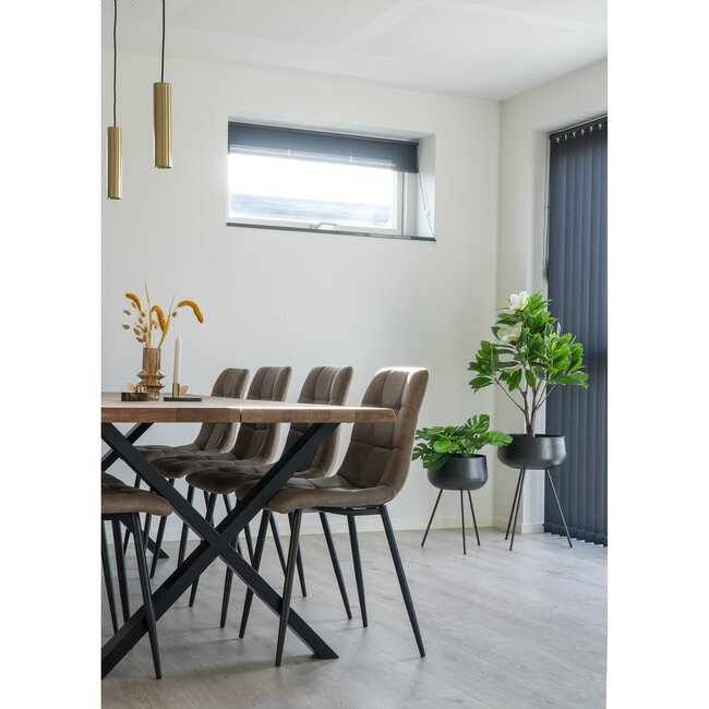 2er-Set Ardola Blumentöpfe, Stahl, schwarz