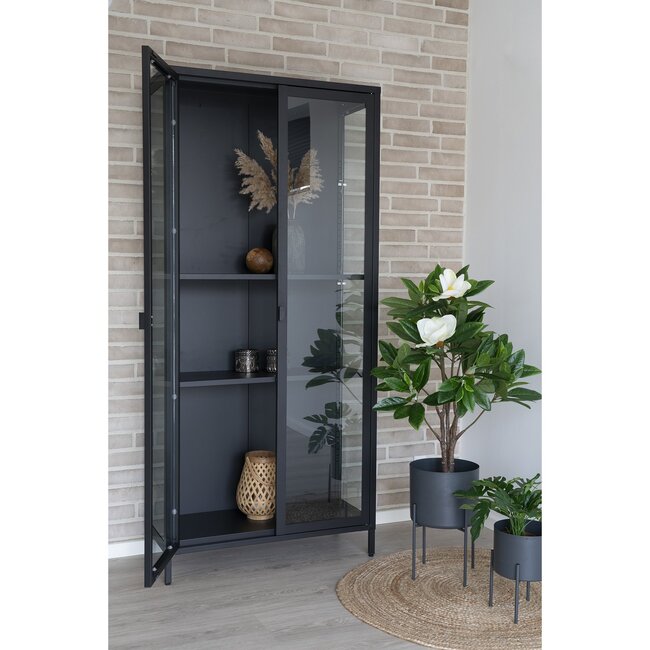 2er-Set Pavia Blumentöpfe - Stahl, grau