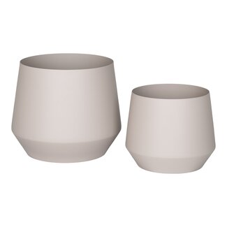 House Nordic 2er-Set Trofa Flowerpot - Blumentopf, Stahl, sand