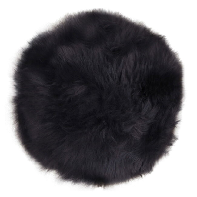 2er Set Fell-Sitzauflage – Schwarz, Ø 35 cm – Stilvoll & Gemütlich
