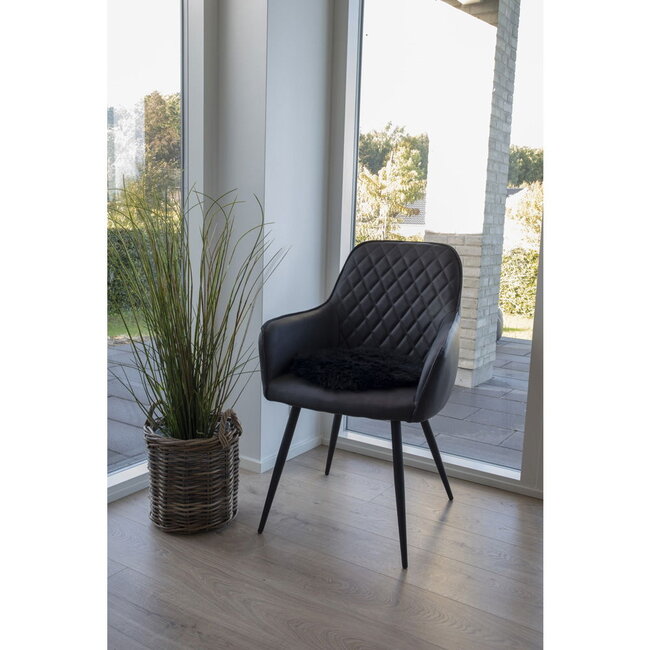 2er Set Fell-Sitzauflage – Schwarz, Ø 35 cm – Stilvoll & Gemütlich