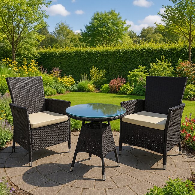 3er Set Sitzgruppe Hillra grau oder Dunkelbraun