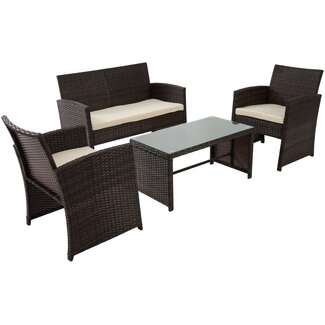 CLP 4-teiliges Gartenmöbel-Set aus Rattan für 4 Personen
