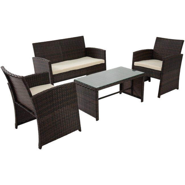 4-teiliges Gartenmöbel-Set aus Rattan für 4 Personen