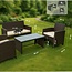 4-teiliges Gartenmöbel-Set aus Rattan für 4 Personen