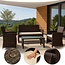 4-teiliges Gartenmöbel-Set aus Rattan für 4 Personen