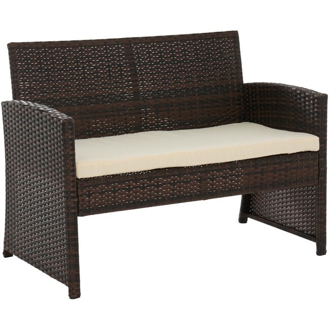 4-teiliges Gartenmöbel-Set aus Rattan für 4 Personen