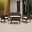 4-teilige Gartenmöbel-Set aus wetterfestem PE-Rattan
