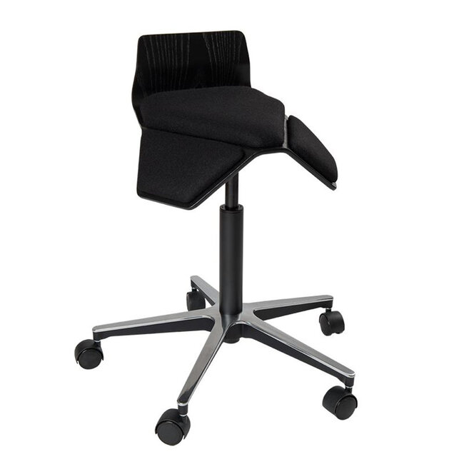 ILOA+ | Hocker Rollhocker | Sattelhocker -  Sitzschale Schwarz