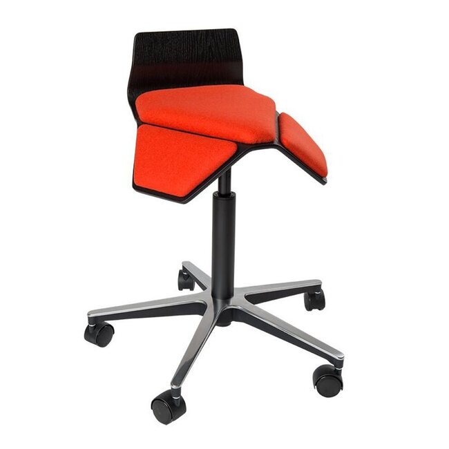 ILOA+ | Hocker Rollhocker | Sattelhocker -  Sitzschale Schwarz