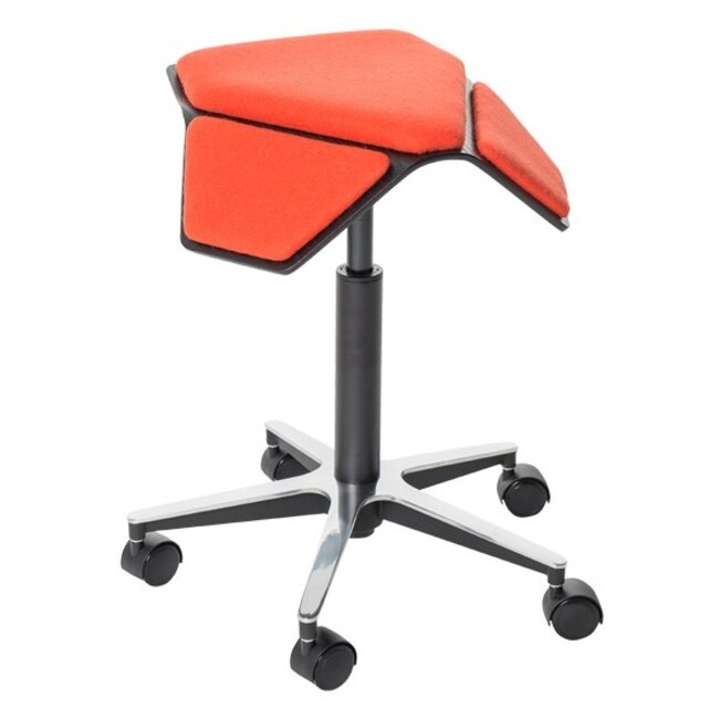 ILOA+ | Hocker Rollhocker | Sattelhocker -  Sitzschale Schwarz