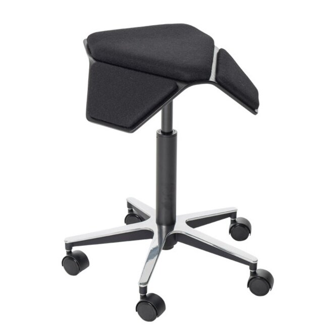 ILOA+ | Hocker Rollhocker | Sattelhocker -  Sitzschale Schwarz