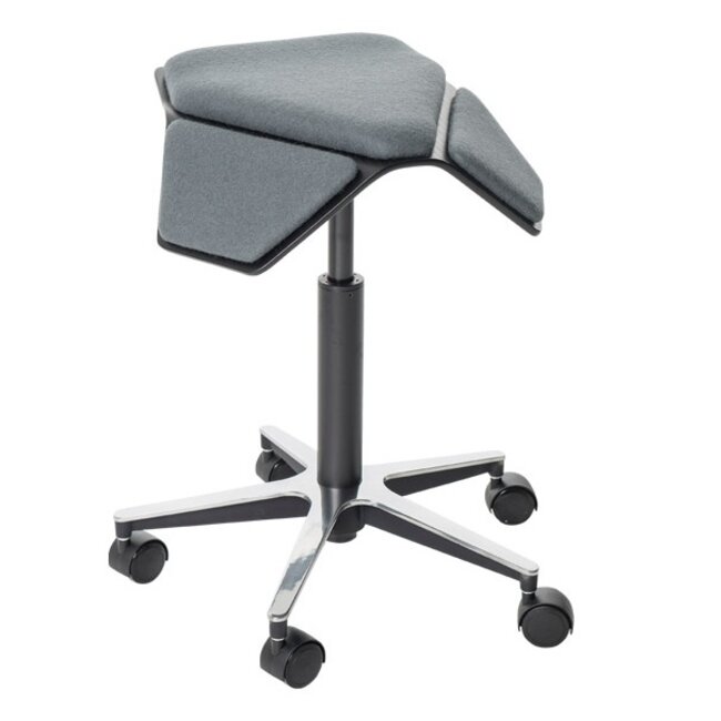 ILOA+ | Hocker Rollhocker | Sattelhocker -  Sitzschale Schwarz