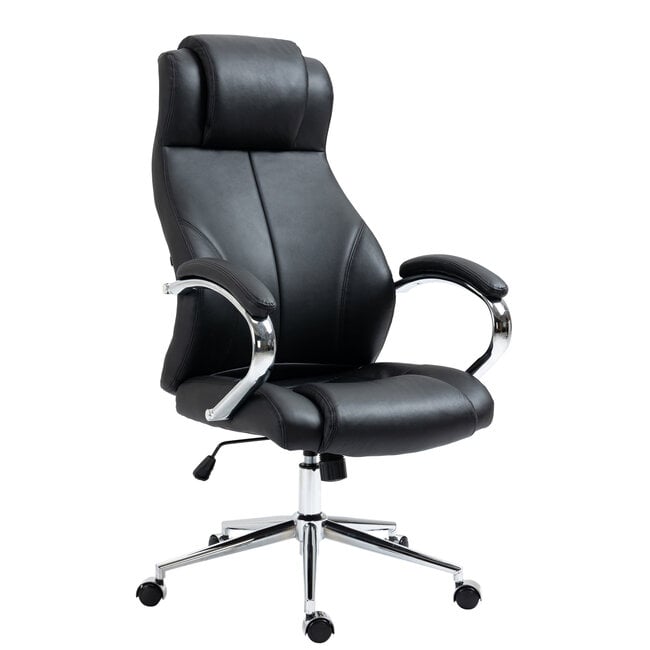 Bürostuhl Salford Echtleder – ergonomischer Drehstuhl mit Wippfunktion