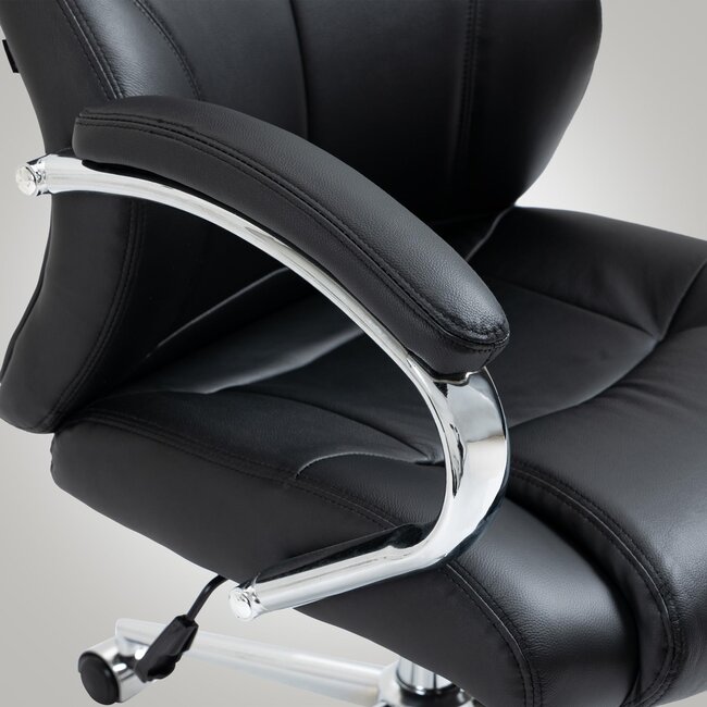 Bürostuhl Salford Echtleder – ergonomischer Drehstuhl mit Wippfunktion