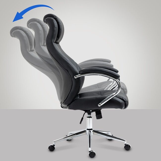 Bürostuhl Salford Echtleder – ergonomischer Drehstuhl mit Wippfunktion