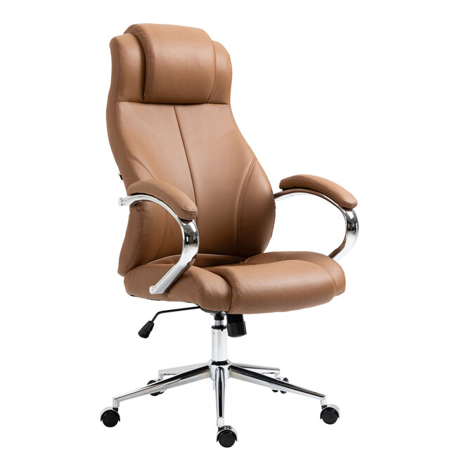 Bürostuhl Salford Echtleder – ergonomischer Drehstuhl mit Wippfunktion