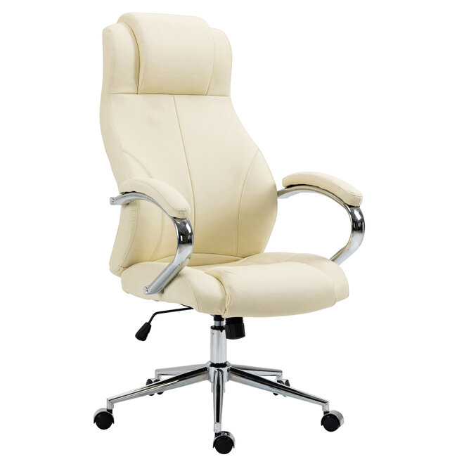 Bürostuhl Salford Echtleder – ergonomischer Drehstuhl mit Wippfunktion