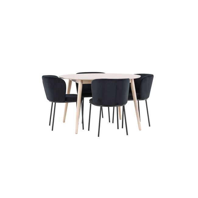 5-tlg. Esstisch Flora mit Edina Stuhl