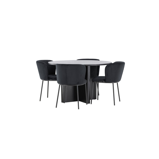 5-tlg. Ausziehbarer Esszimmer-Set Strada mit Edina Stuhl