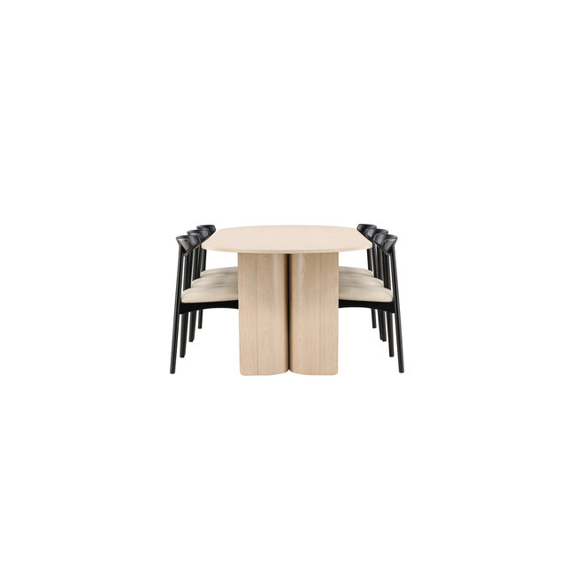 7-tlg. Essgruppe Tyresö mit Stuhl Ven Natürlich