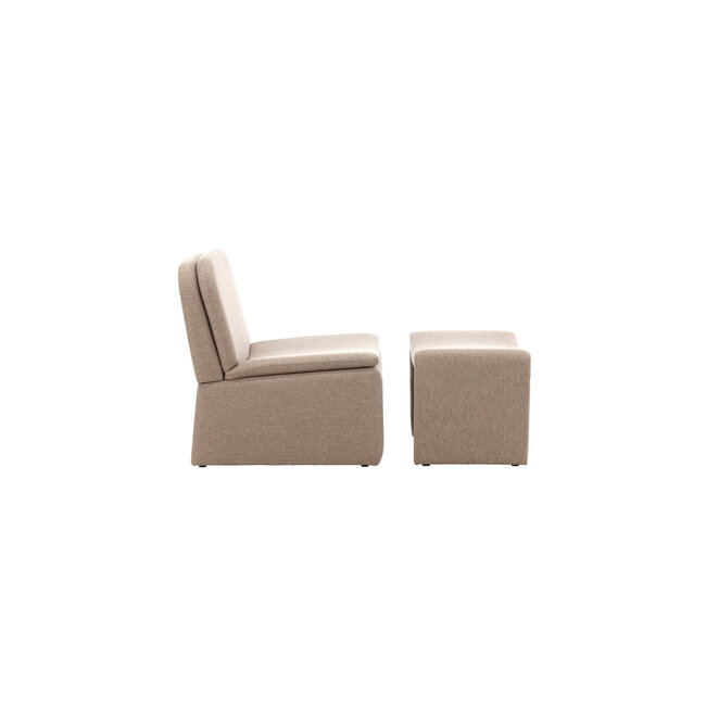 Sessel mit Hocker Bonn Braun